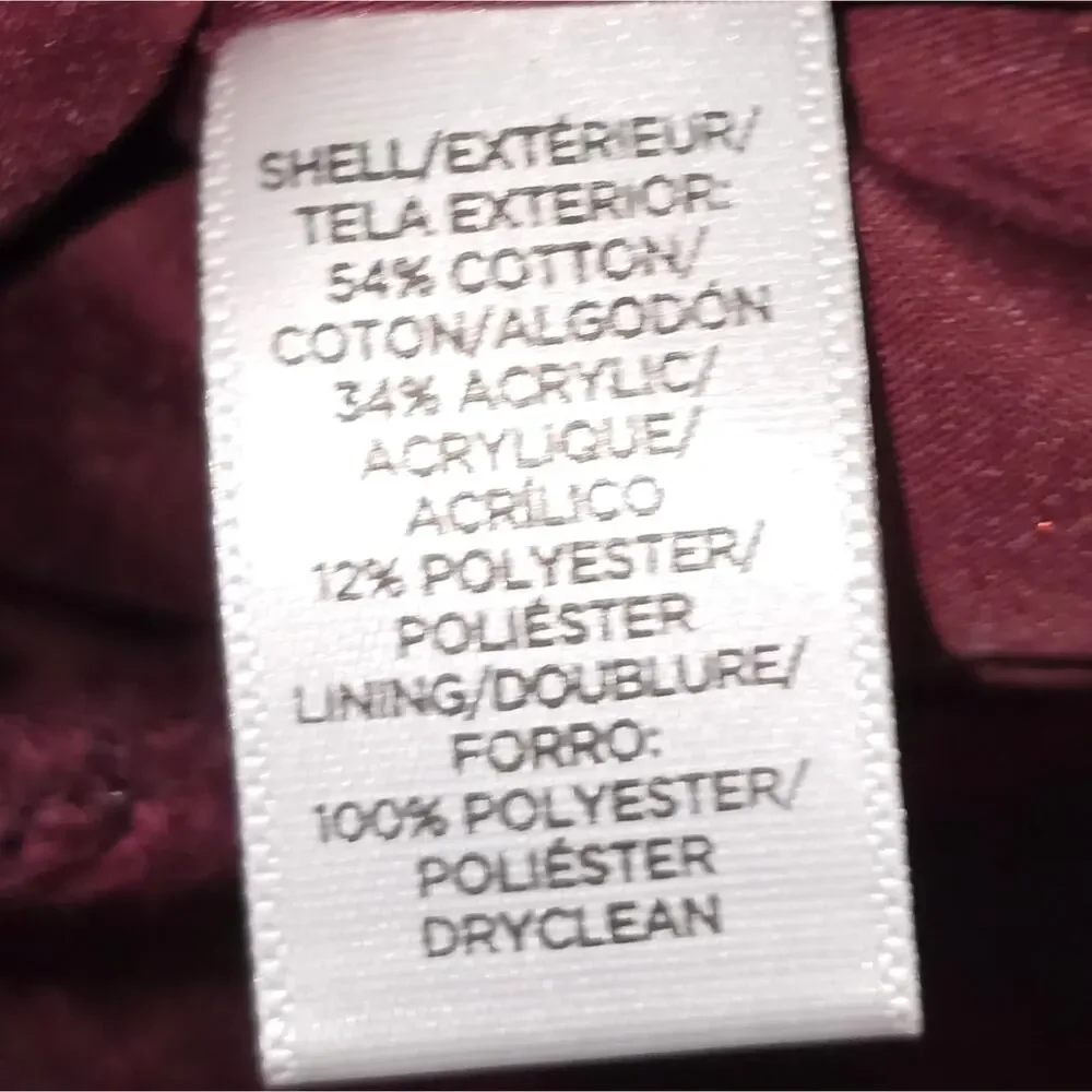 Loft Zip Pocket Elegant Burgundy Tweed‎ Mini Skirt Size 10